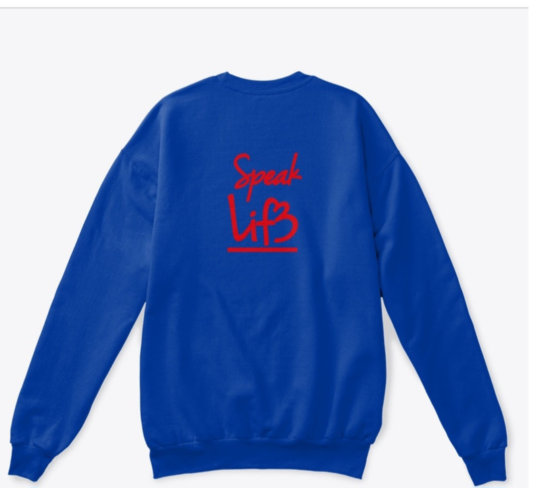 Spoken thoughts think first crew neck