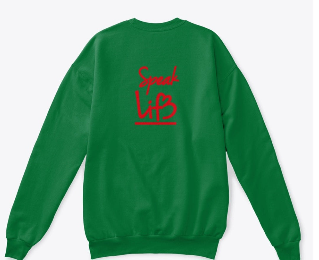 Spoken thoughts think first crew neck