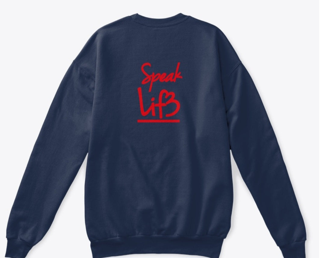 Spoken thoughts think first crew neck