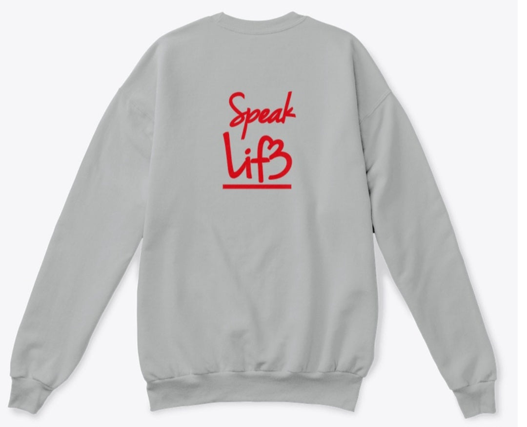 Spoken thoughts think first crew neck